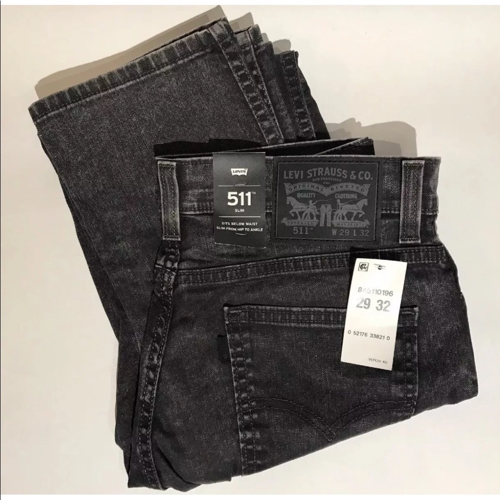 NWT Levis Line 8 511 Slim Mens Jeans 29x32 Gray